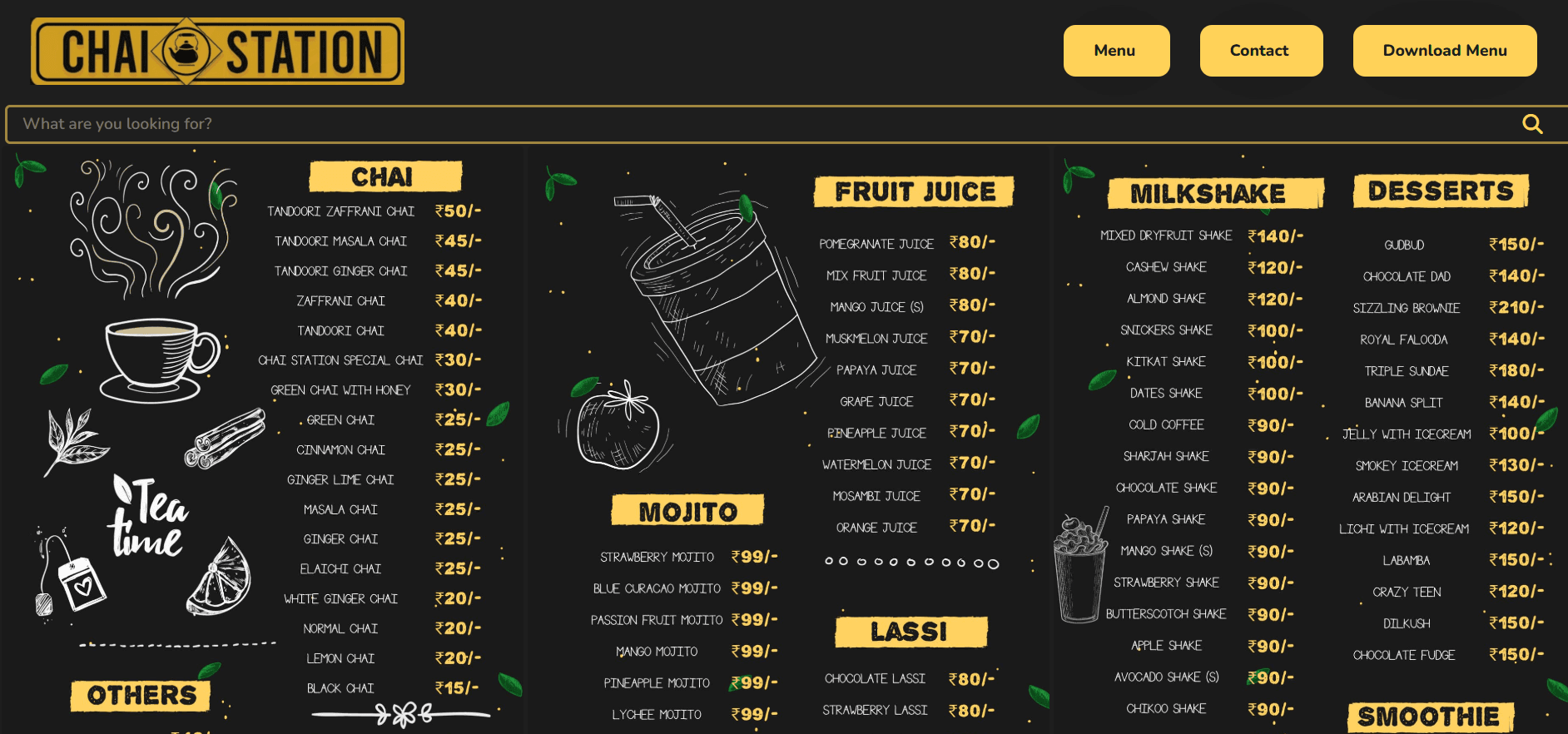 Cafe Menu Website